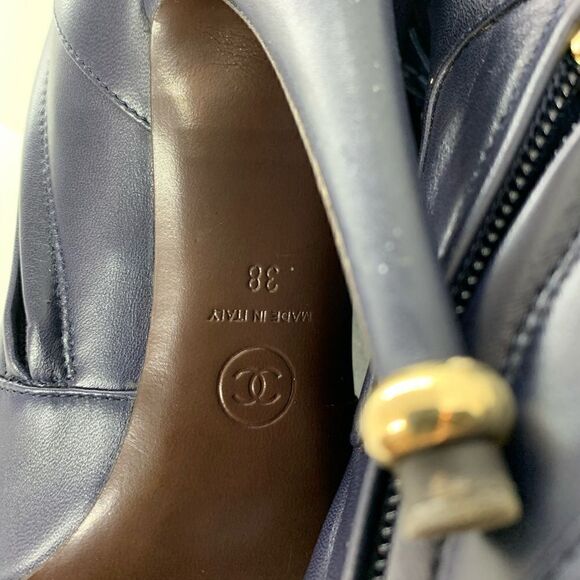 CHANEL Lambskin Short Boots 15A Size: 38 - Picture 10 of 14